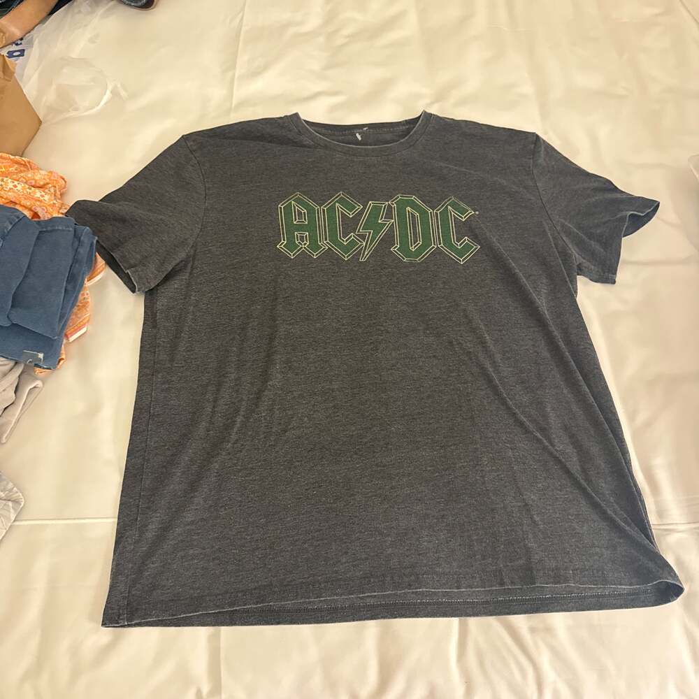 AC/DC Lucky Brand Faded Green Logo T-Shirt-Mint Condition XXL